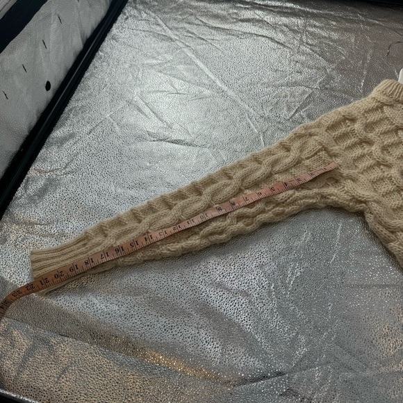 Les-knit ltd. Icelandic wool crewneck cable knit fisherman sweater M vintage - Picture 10 of 10